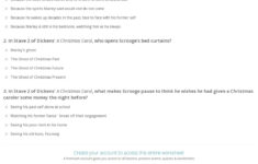 Quiz &amp; Worksheet - A Christmas Carol Stave 2 | Study with regard to Reading Skills and Strategies Worksheet a Christmas Carol Answers