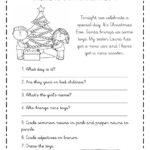 Reading Comprehension Christmas Worksheet Intended For Free Christmas Reading Comprehension Worksheets For 2Nd Grade