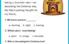 Reading Comprehension For Grade 3 - Your Home Teacher for Free Christmas Reading Comprehension Worksheets For 3Rd Grade