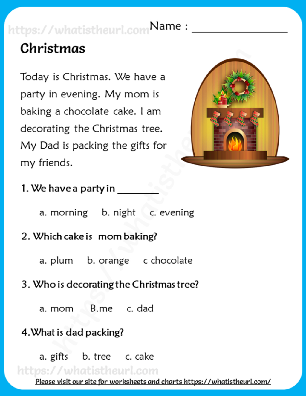 Reading Comprehension For Grade 3 - Your Home Teacher for Free Christmas Reading Comprehension Worksheets For 3Rd Grade