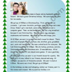 Reading   My Christmas Holiday   Esl Worksheetkaz76 With My Christmas Holiday Worksheet