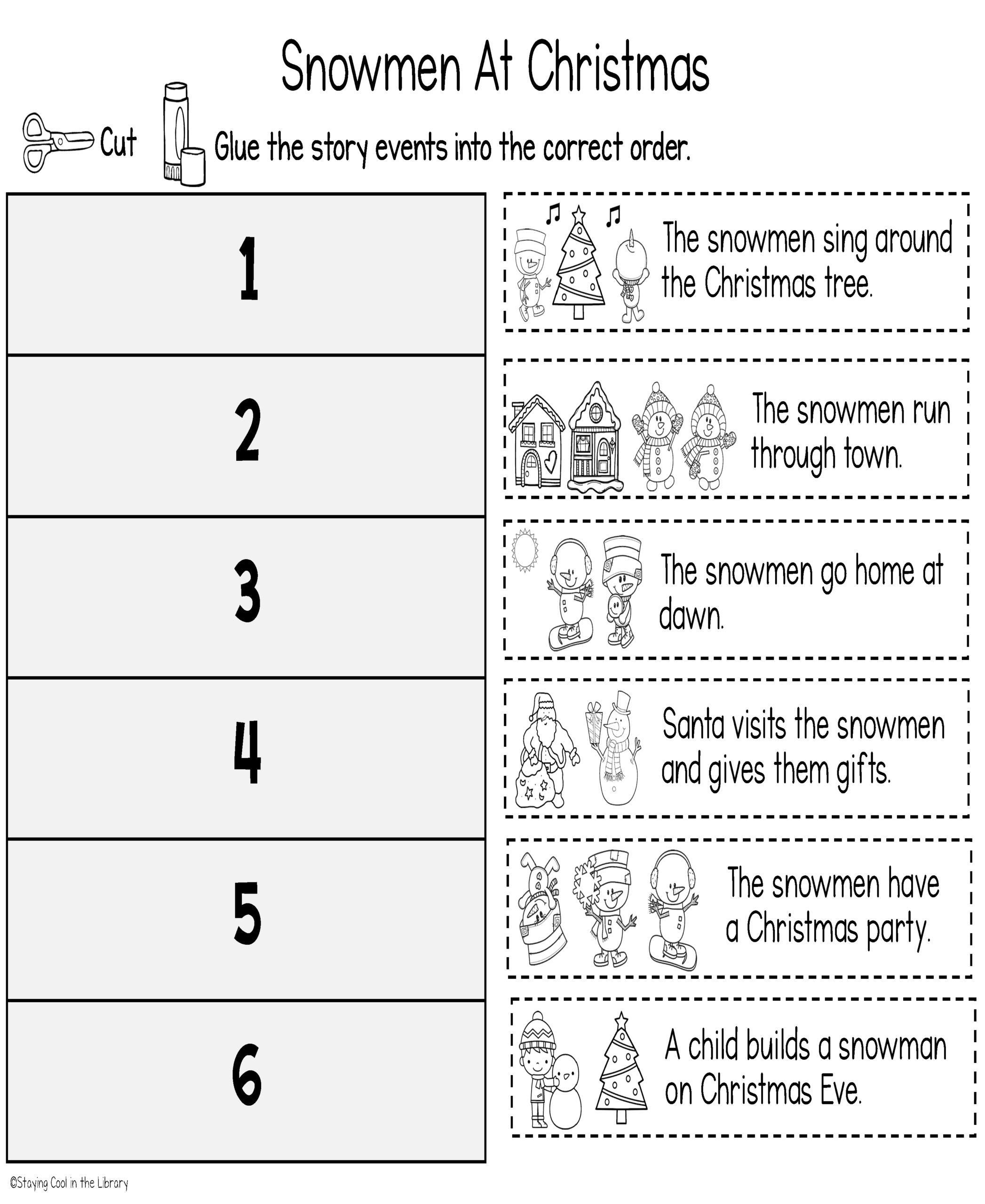 Snowman At Christmas Literacy Activities within Ela Christmas Worksheets