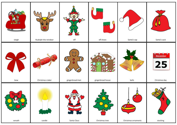 Spanish Christmas Vocabulary Worksheets