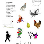 The 12 Days Of Xmas: English Esl Worksheets Pdf & Doc For The 12 Days Of Christmas Worksheet