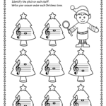 Treble Clef Note Name Worksheets For Christmas   Christmas Music Throughout Music Theory Christmas Worksheets