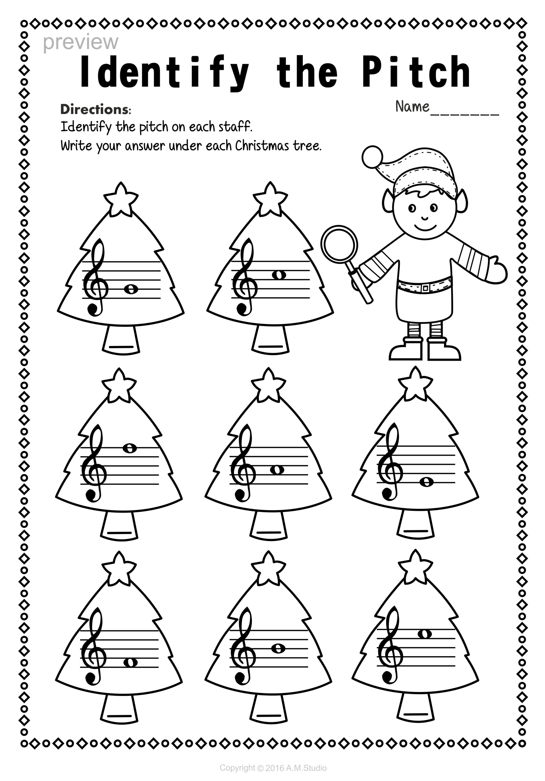 Treble Clef Note Name Worksheets For Christmas - Christmas Music throughout Music Theory Christmas Worksheets