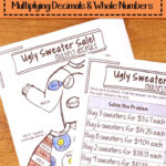 Ugly Sweater Multiplying Decimals Money   Christmas Math 5Th & 6Th Pertaining To Ugly Christmas Sweater Math Worksheet Answers