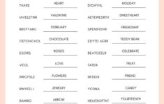Valentine Word Scramble - Free Printable inside Super Teacher Worksheets Scrambled Christmas Answers