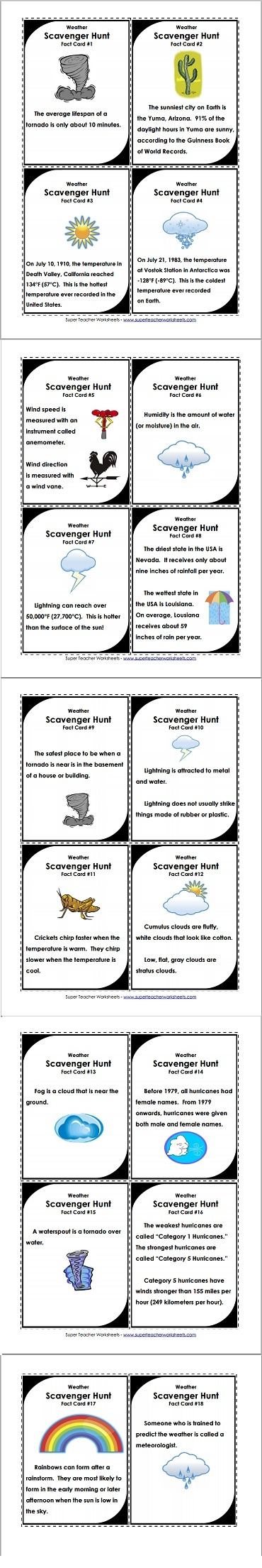 Weather Scavenger Hunt for Super Teacher Worksheets Christmas Scavenger Hunt