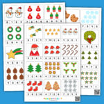 Weihnachtliche Karten Zum Zählen Bis 10 Zum Ausdrucken Für Kinder Pertaining To Counting Christmas Worksheets