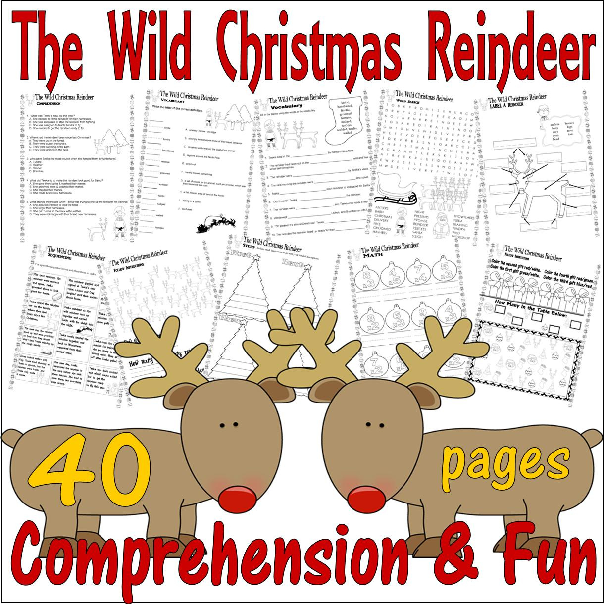 Wild Christmas Reindeer Book Study Companion Reading Comprehension within The Wild Christmas Reindeer Worksheets