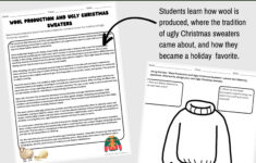 Wool Production For Ugly Christmas Sweaters Reading Comprehension intended for Ugly Christmas Sweaters Worksheet Answers