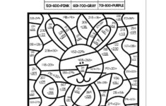 3-Digit Subtraction Spring Colornumber - Easter Bunny - Lucky for Easter Subtraction Worksheets