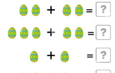 Addition Worksheet With Cartoon Easter Egg. Math Game Stock Vector in Easter Egg Addition Worksheets