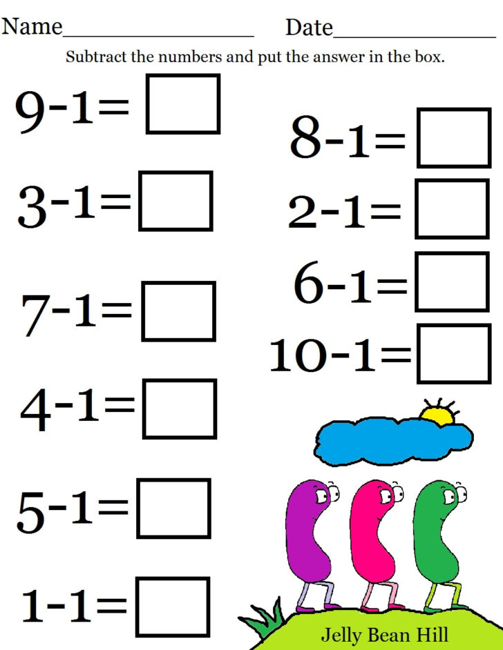 Easter Subtraction Worksheets For Kindergarten