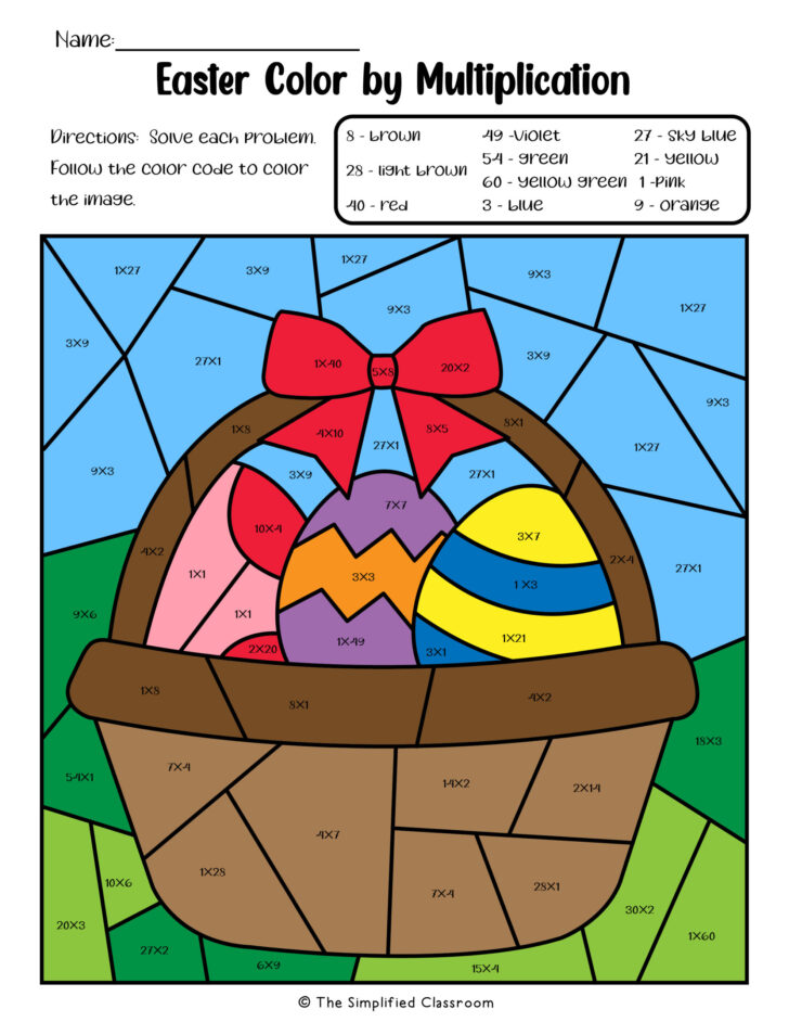 Easter Math Worksheets 3rd Grade
