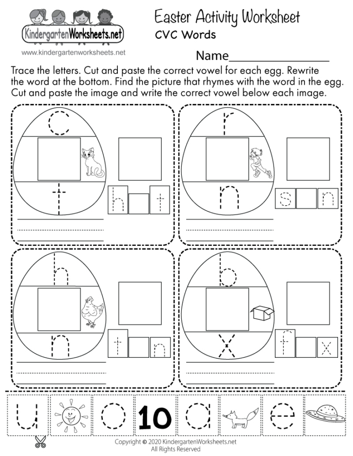 Easter Activities Kindergarten Worksheets