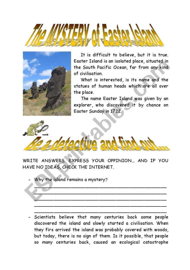 Easter Island Worksheets