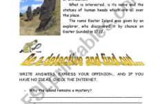 Easter Island Mystery - Esl Worksheetboradona for The Mystery Of Easter Island Worksheets