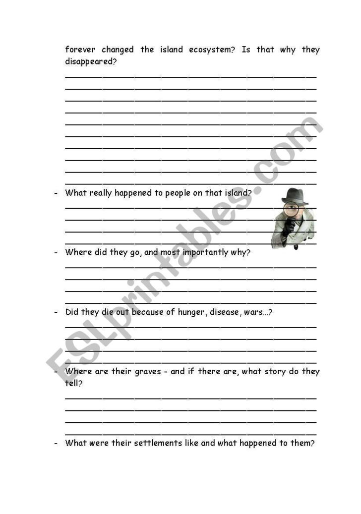Easter Island Mystery Worksheets