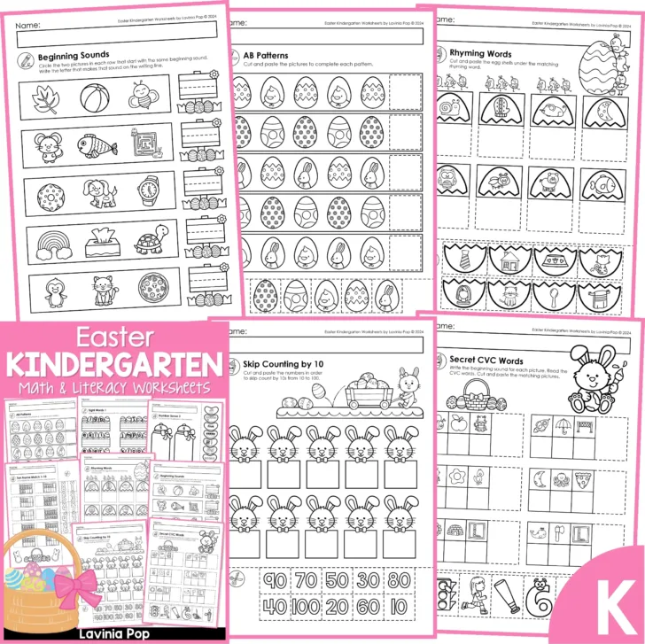 Easter Beginning Sounds Worksheets