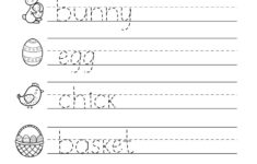 Easter Tracing Words Worksheet For Kids Royalty Free Vector for Easter Tracing Worksheets