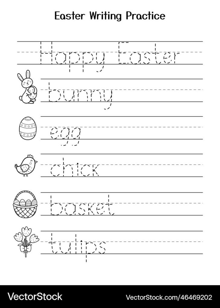 Tracing Easter Worksheets