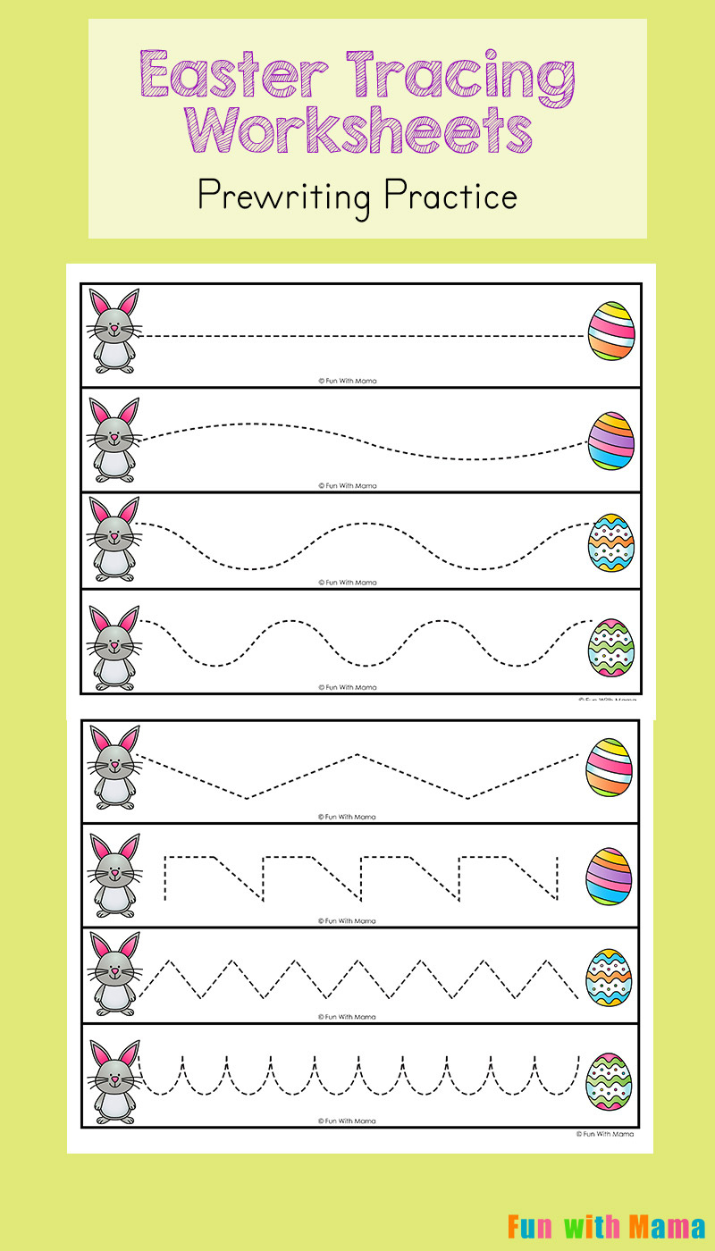 Easter Tracing Worksheets For Preschoolers - Fun With Mama for Pre K Easter Worksheets For Preschool