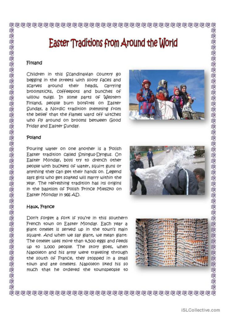 Easter Traditions Worksheets