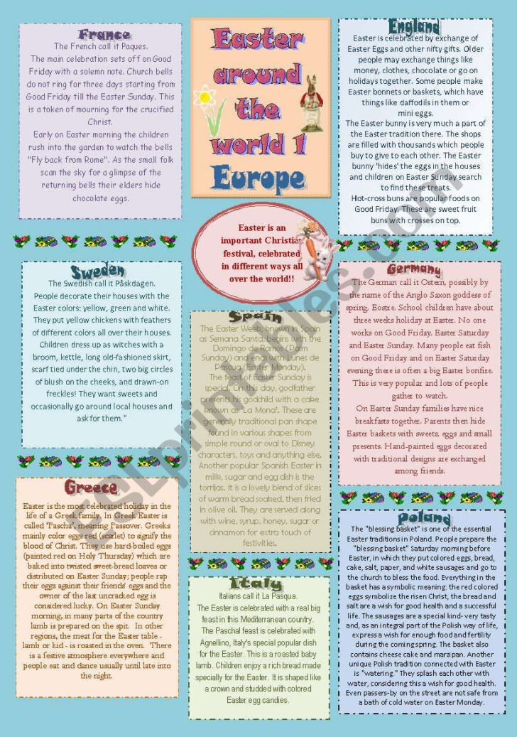 Easter Traditions Around the World Worksheets