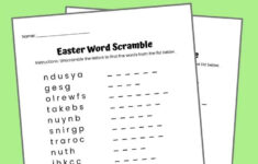 Easter Word Scramble Free Printable With Answer Key pertaining to Easter Word Scramble Worksheets with Answers
