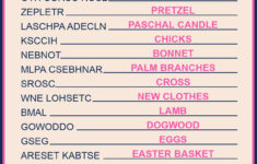 Free Easter Word Scramble Printable - With Answer Key Included with regard to Easter Word Scramble Worksheets With Answers