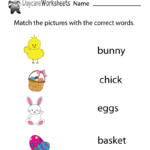 Free Preschool Easter Vocabulary Worksheet Throughout Easter Pre K Worksheets