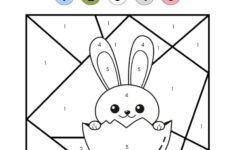 Free Printable Easter Bunny Colornumber Activity Sheet regarding Easter Color By Number Worksheets