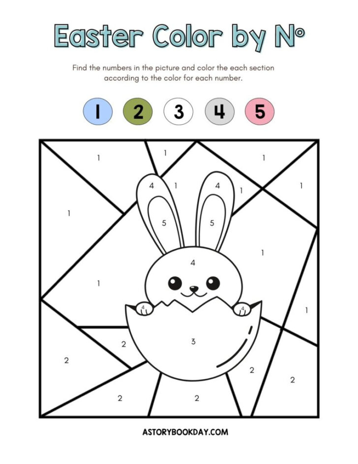 Easter Color By Number Worksheets