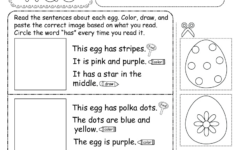Free Printable Easter Reading Worksheet in Easter Reading Worksheets For Kindergarten
