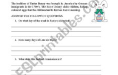 History And Significance Of Easter - Esl Worksheetcinni with Easter History Worksheets