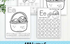 Hop Into Learning With Free Printable Easter Themed Letter E for E Is For Easter Worksheets