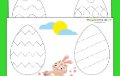 Interaktive Arbeitsblätter «Feine Motorarbeitsblätter «Ostereier»» in Easter Egg Tracing Worksheets