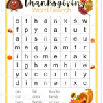 1St Grade Thanksgiving Word Search With Answer Key, Printable With Regard To Thanksgiving Worksheet 1st Grade