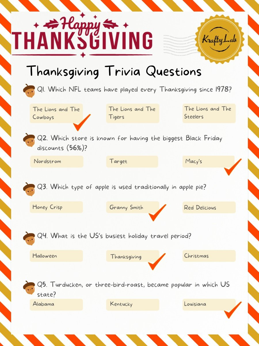 25 Fun Thanksgiving Trivia Questions And Answers For Work throughout Thanksgiving Trivia Worksheet