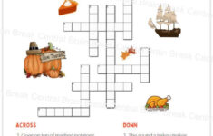 3Rd Grade Thanksgiving Crossword Puzzle With Word Bank And Answer with Thanksgiving Worksheets 3Rd Grade