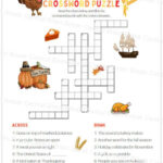 3Rd Grade Thanksgiving Crossword Puzzle With Word Bank And Answer Within Thanksgiving Worksheets Grade 3