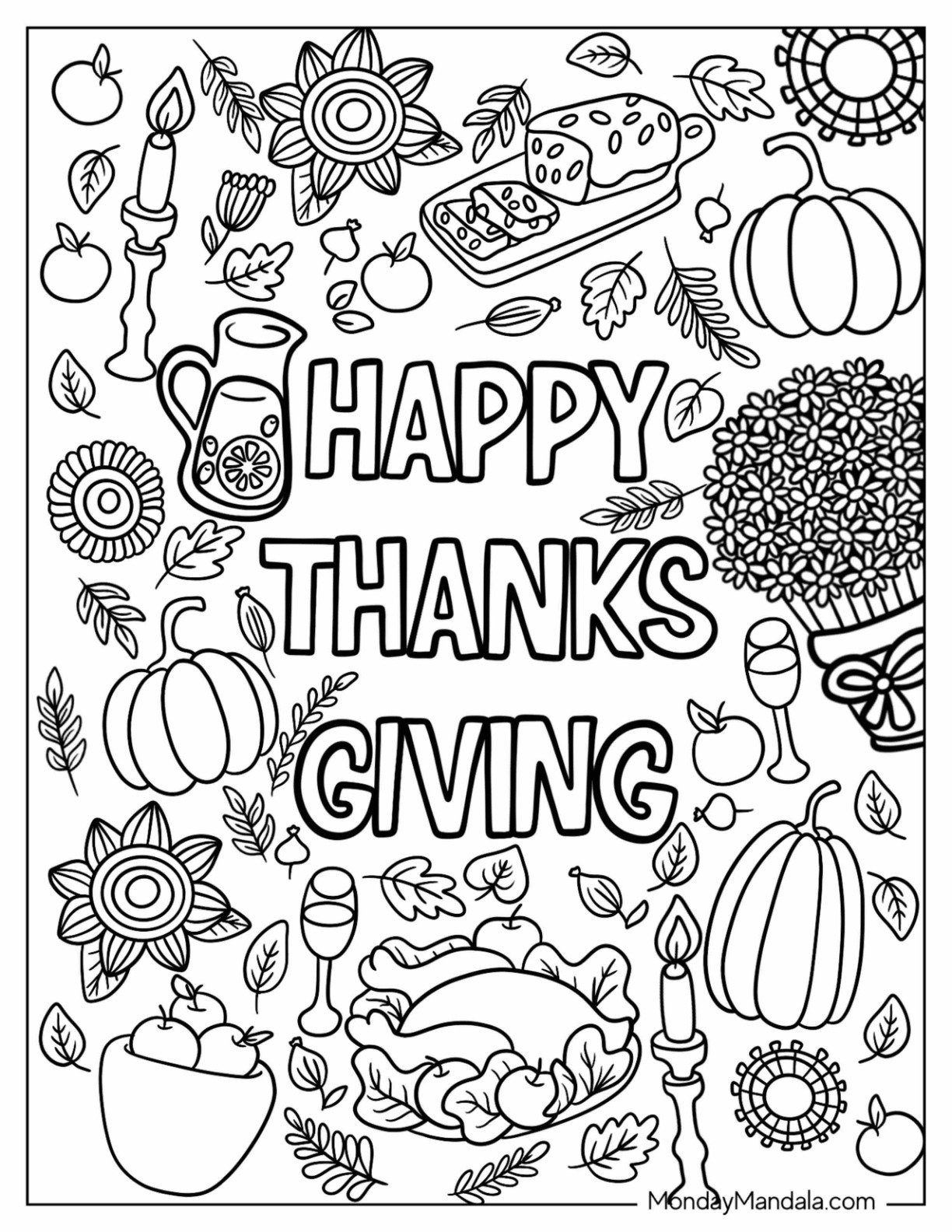 67 Thanksgiving Coloring Pages (Free Pdf Printables) in Happy Thanksgiving Worksheet