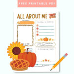 All About Me   Thanksgiving Printable Worksheet Regarding Thanksgiving Activities Worksheet