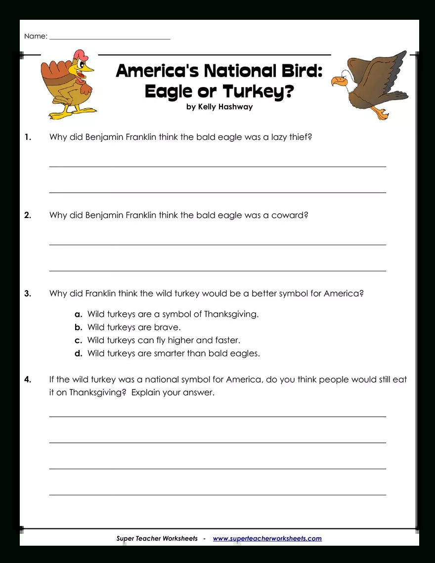 America&amp;#039;S National Bird - Edubirdie regarding Super Teacher Worksheets Thanksgiving