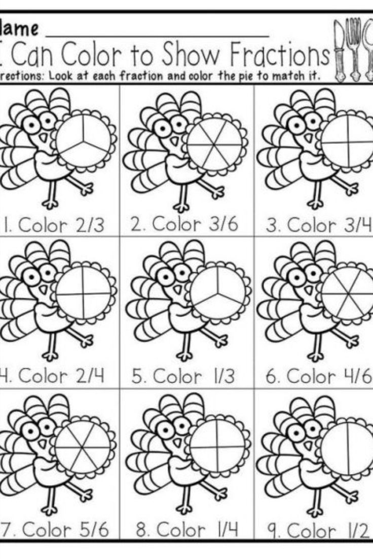 Basic Fraction Worksheets within Thanksgiving Fraction Math Worksheets