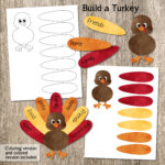 Build A Turkey Kid'S Craft, Printable Thanksgiving Craft Intended For Turkey Thanksgiving Worksheet