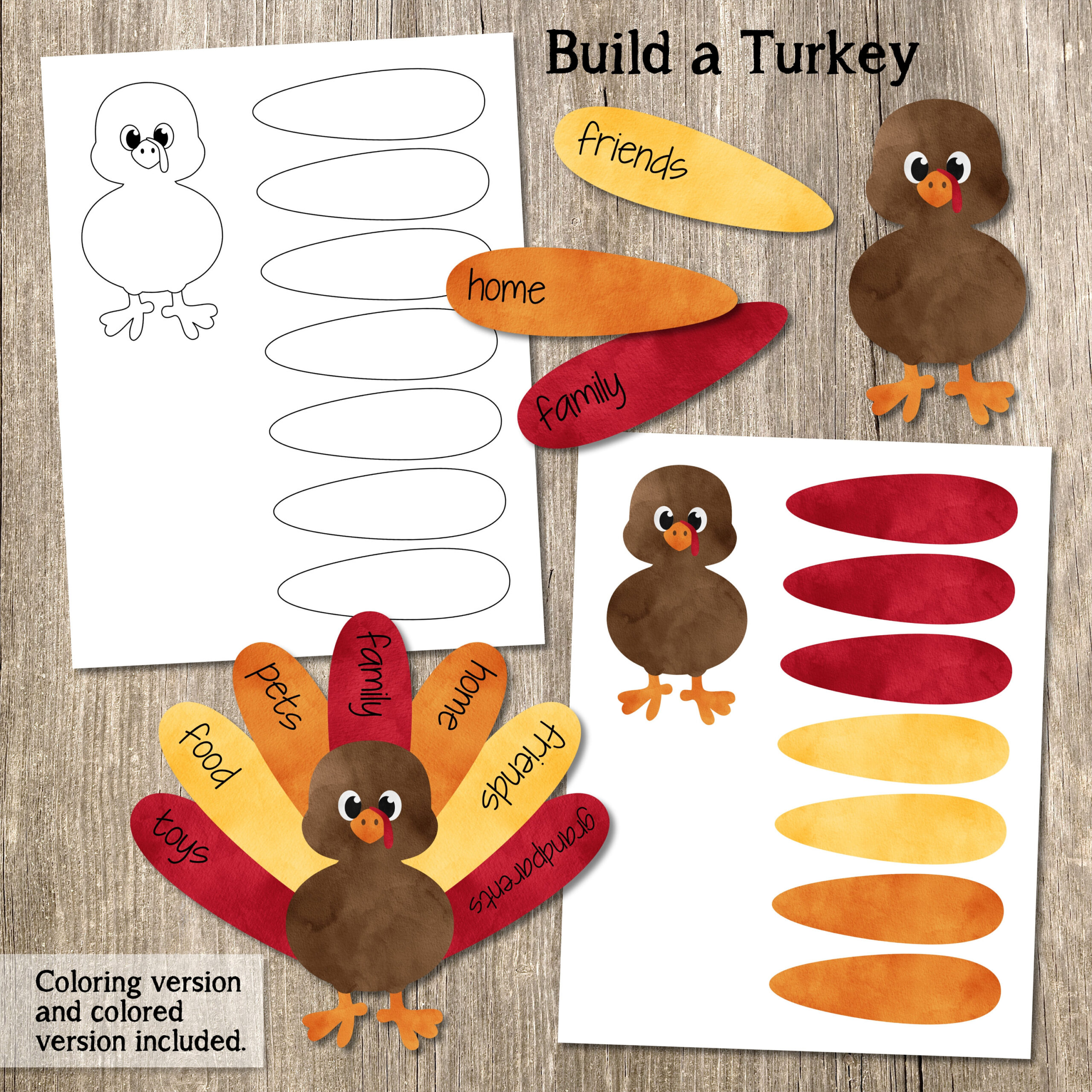 Build A Turkey Kid&amp;#039;S Craft, Printable Thanksgiving Craft intended for Turkey Thanksgiving Worksheet