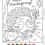 Colornumber Thanksgiving Math Worksheets With Regard To Color By Number Thanksgiving Math Worksheets